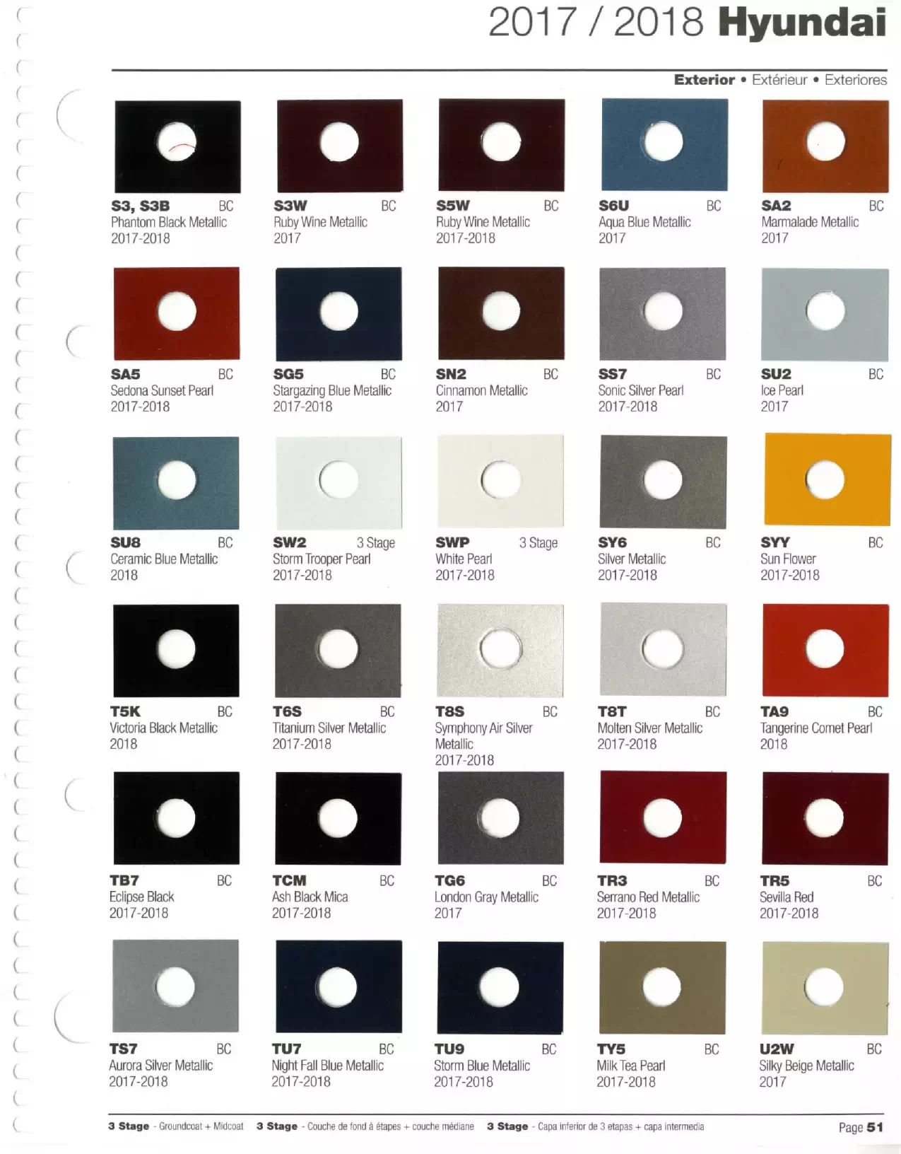 2017-2018 Hyundai Paint Codes & Color Chart Paint color examples, their ordering codes, the oem color code, and vehicles the color was used on