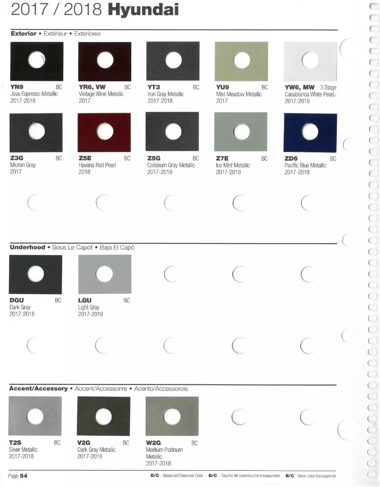 2017-2018 Hyundai Paint Codes & Color Chart Paint color examples, their ordering codes, the oem color code, and vehicles the color was used on