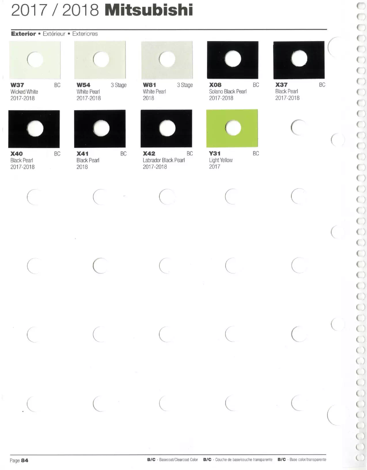 2017-2018 Mitsubishi Paint Codes & Color Chart Paint color examples, their ordering codes, the oem color code, and vehicles the color was used on