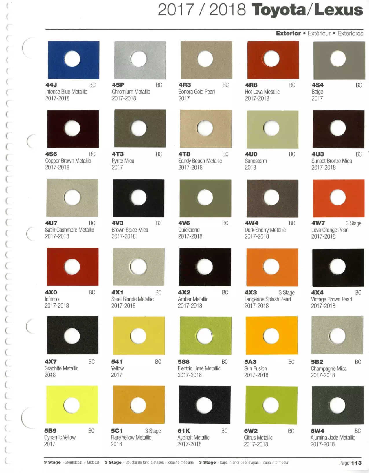2017-2018 Toyoto & Lexus Paint Codes & Color Chart Paint color examples, their ordering codes, the oem color code, and vehicles the color was used on