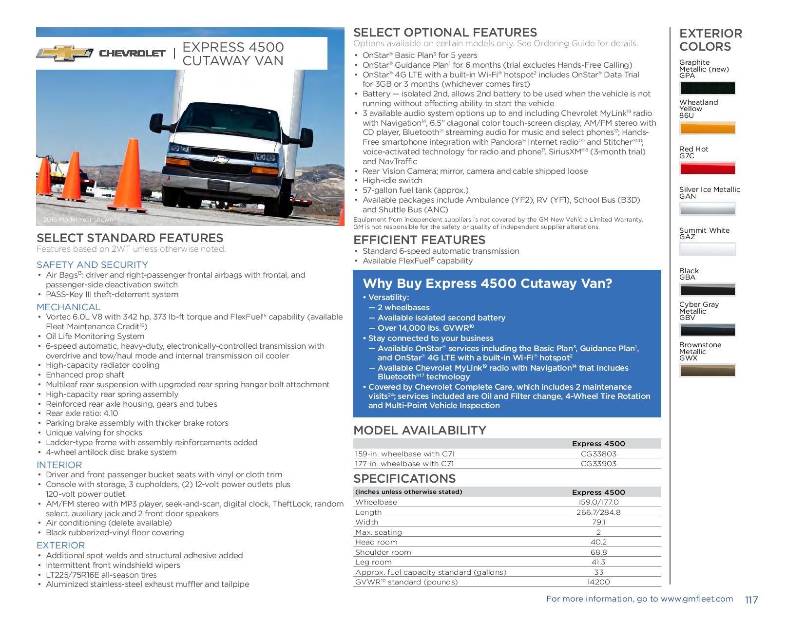 2017 Chevrolet Express 4500 Cutaway Van Paint Chart Different Paint Codes for this 2017 Model