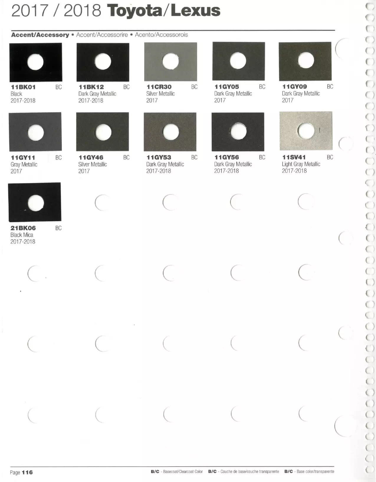 2017-2018 Toyoto & Lexus Paint Codes & Color Chart Paint color examples, their ordering codes, the oem color code, and vehicles the color was used on