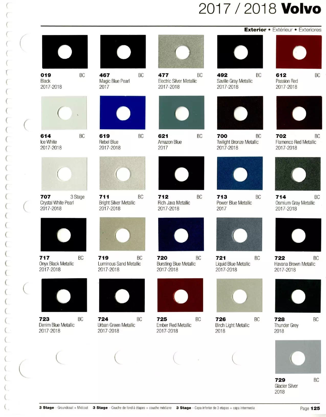 2017-2018 Volvo Paint Codes & Color Chart Paint color examples, their ordering codes, the oem color code, and vehicles the color was used on