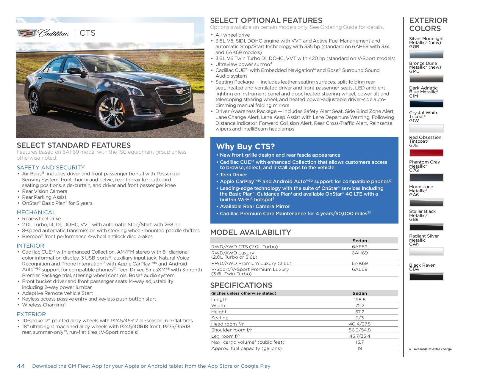 2017 Cadillac CTS Paint Chart Different Paint Codes for this 2017 Model