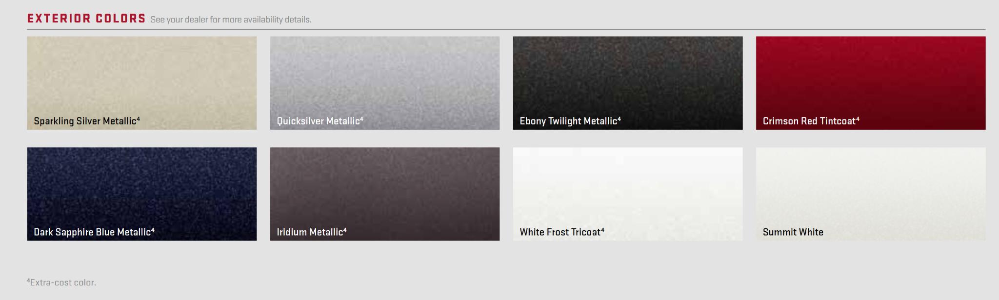 2017 GMC Acadia Limited Paint Chart Paint Colors and paint codes for GMC
