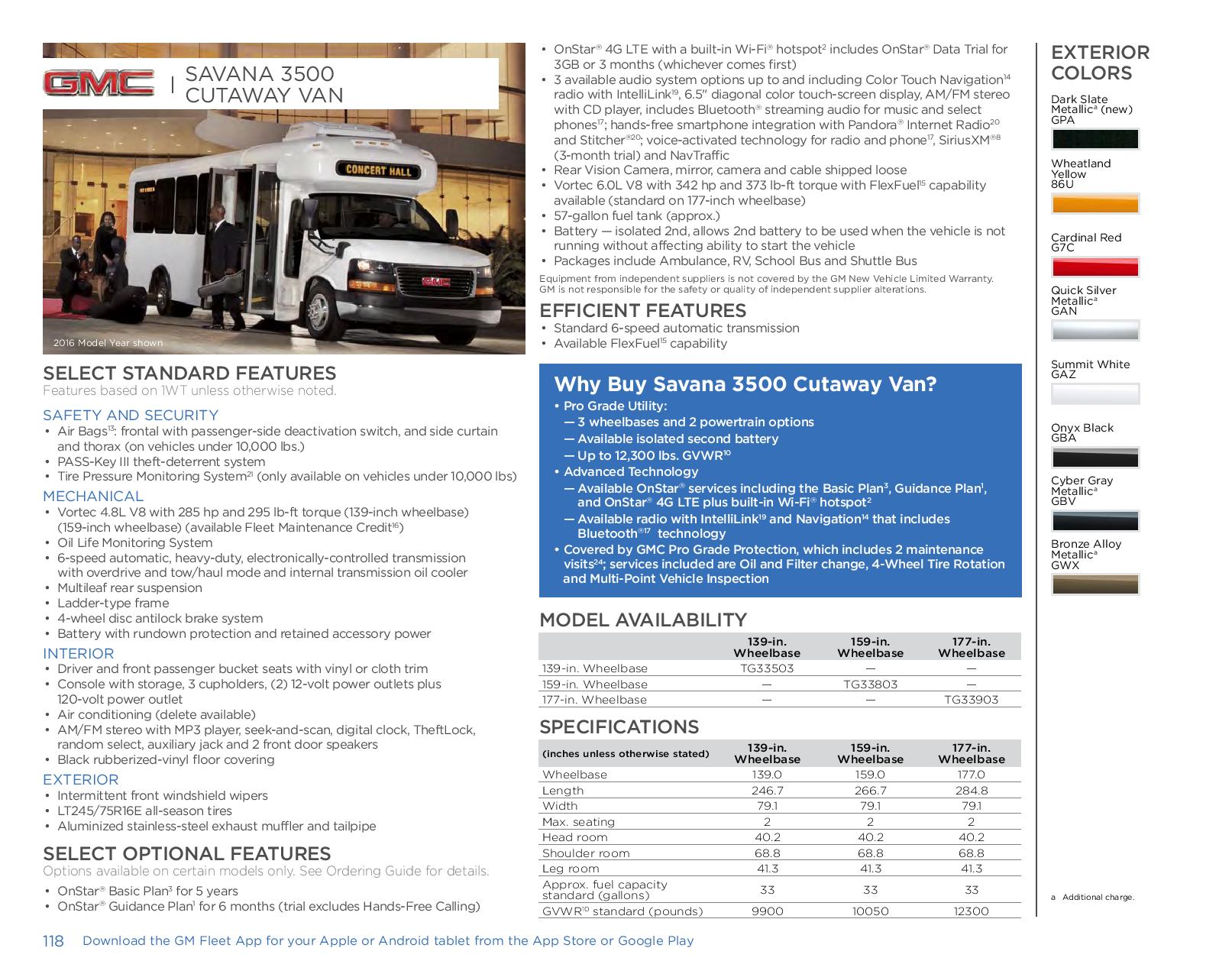 GMC Savana 3500 Cutaway Van Paint Chart Different Paint Codes for this 2017 Model