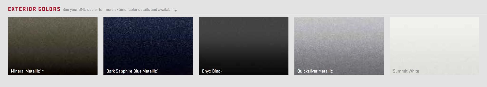 2017 GMC Yukon Paint Chart Paint Colors and paint codes for GMC