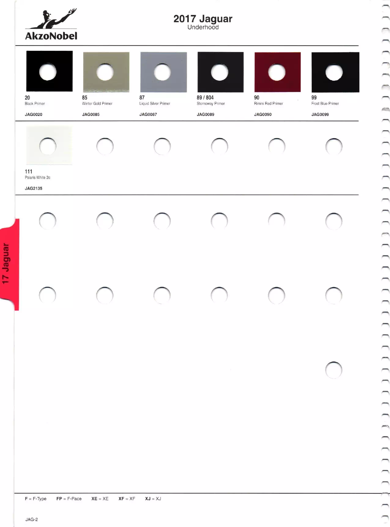 2017 Jaguar Paint Codes and Color Chart page 2 paint codes and color swatches