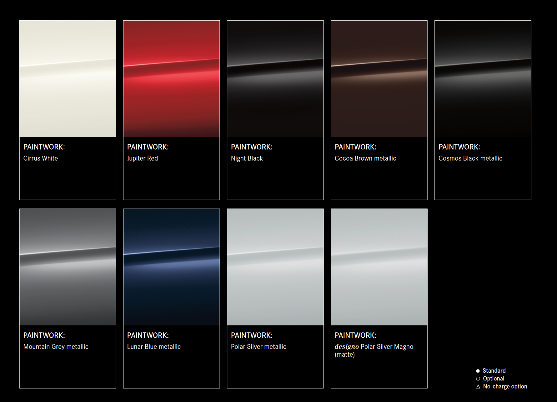 2017 Mercedes-Benz CLA Paint Codes And Color Chart Cla Mercedes-Benz Paint Chart