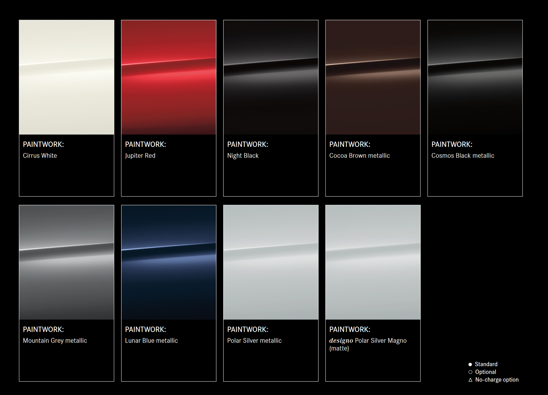 Cla Mercedes-Benz Paint Chart 