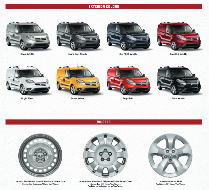 2017 Ram Promaster City Paint Chart oem colors used for ram promaster city for the model year