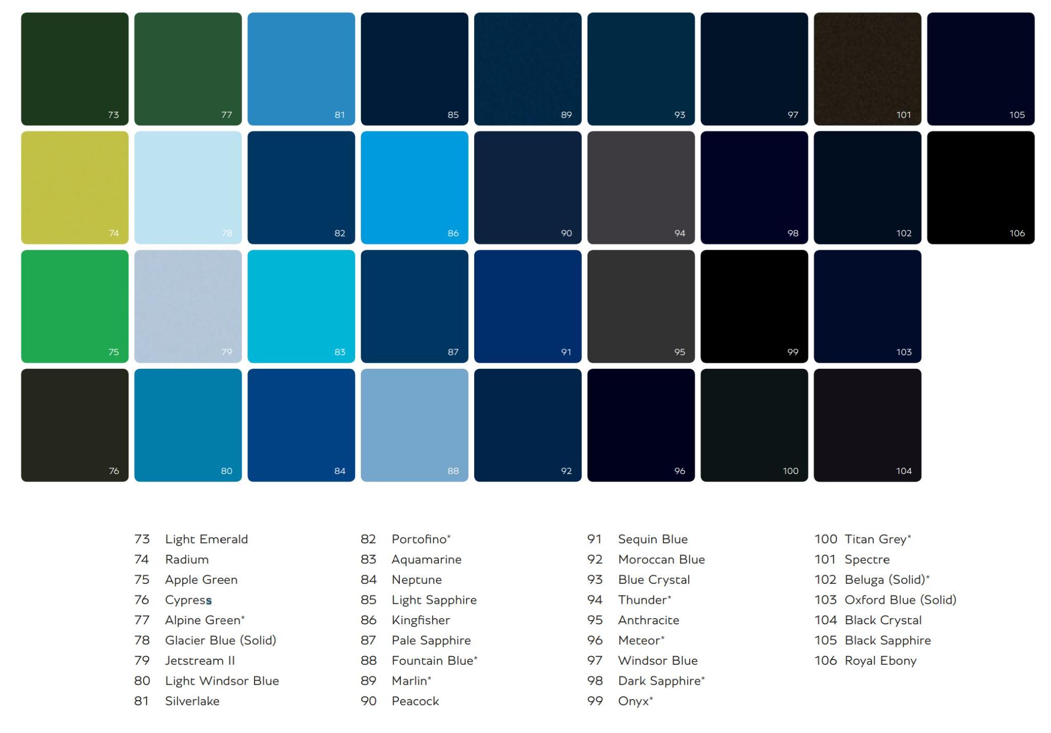 2018 Bentley Color Chart Page 3 of 4 for 2018 Bentley