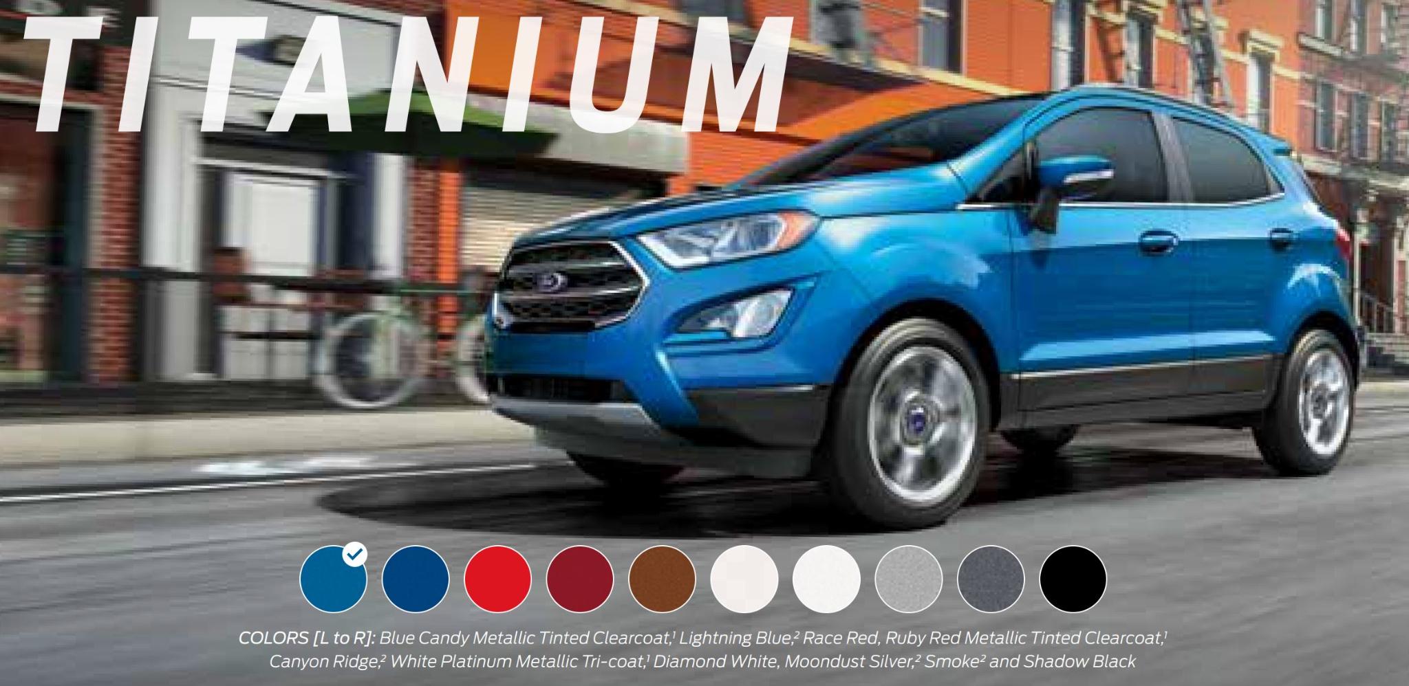 2019 Ecosport Titanium Color Chart Exterior Paint Codes for the Ford Ecosport