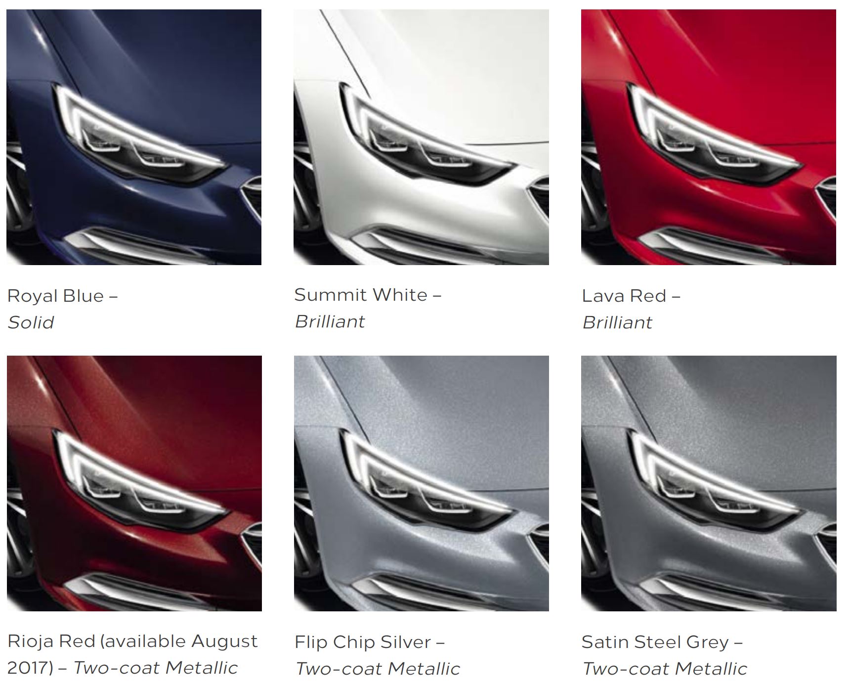 Vauxhall Exterior Color Code and Paint Chart Colours