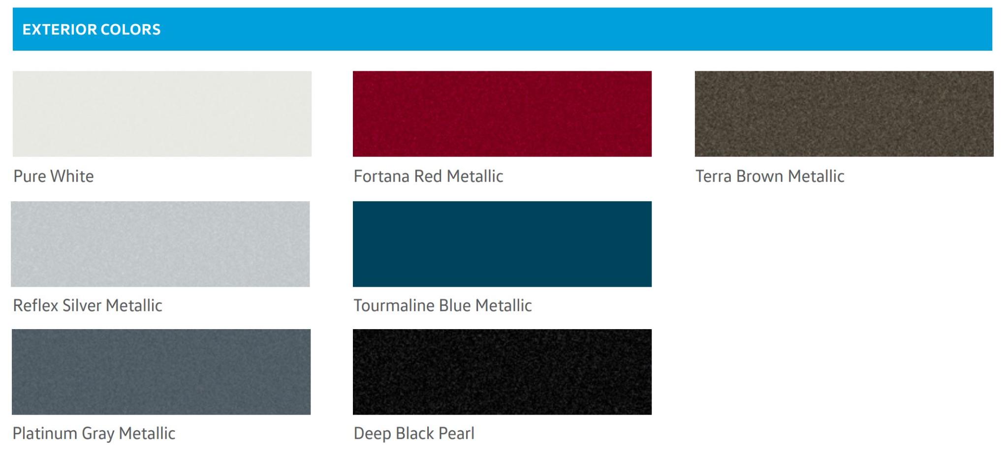 2019 Passat Colors Paint Color Chart