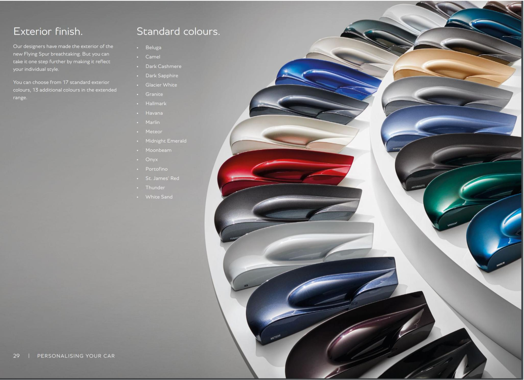 2020 Bentley Flying Spur Paint Colors Colors used for a 2020 Bentley Flying Spur