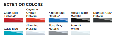 Paint Codes and Color Swatches used by Chevrolet on Vehicles