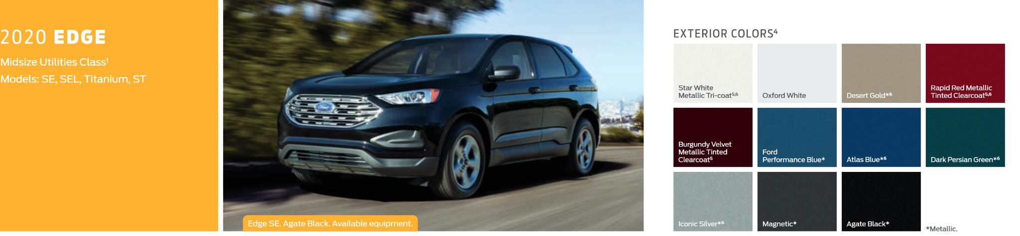 2020 Ford Edge Exterior Paint Colors color options the Ford Edge came in