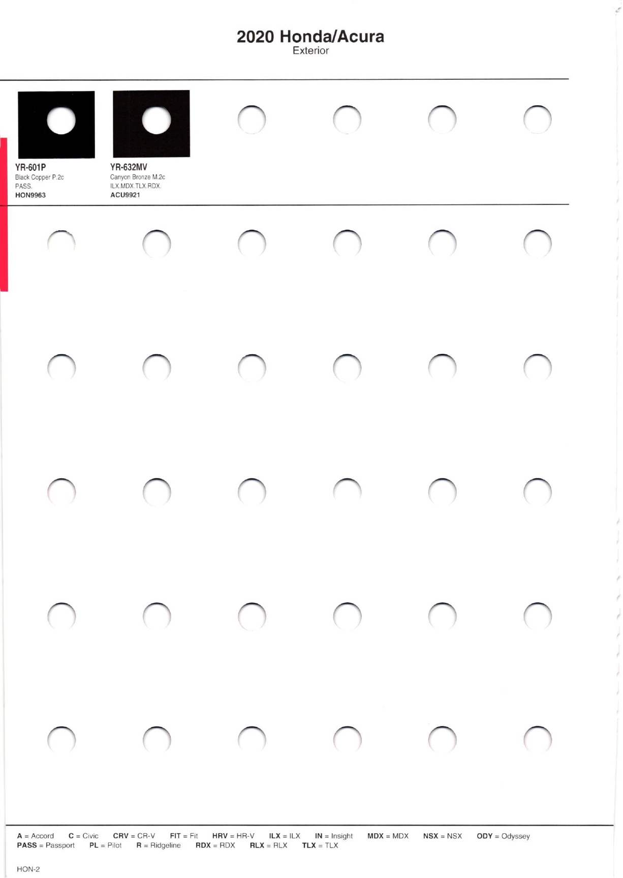 Paint color examples, their ordering codes, the oem color code, and vehicles the color was used on