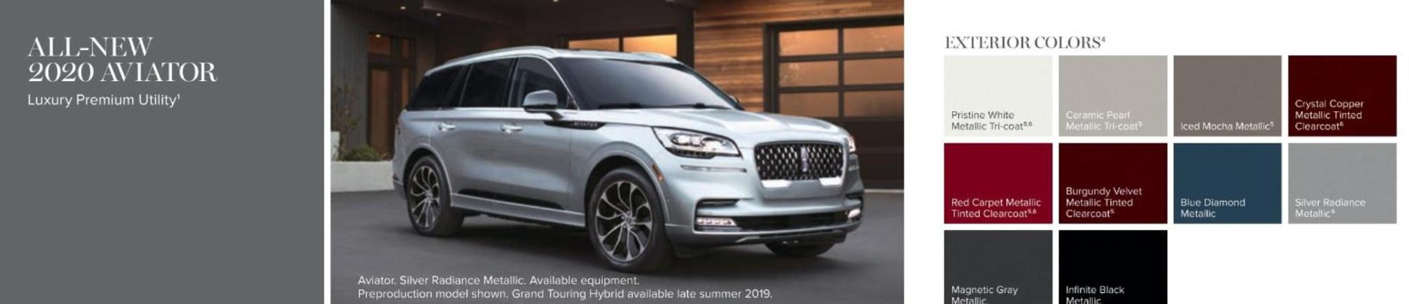 2020 Lincoln Aviator Exterior Paint Color Chart