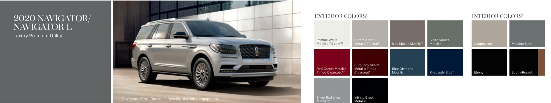 2020 Lincoln Navigator Exterior Paint Color Chart Paint Colors used on the Exterior of Lincoln