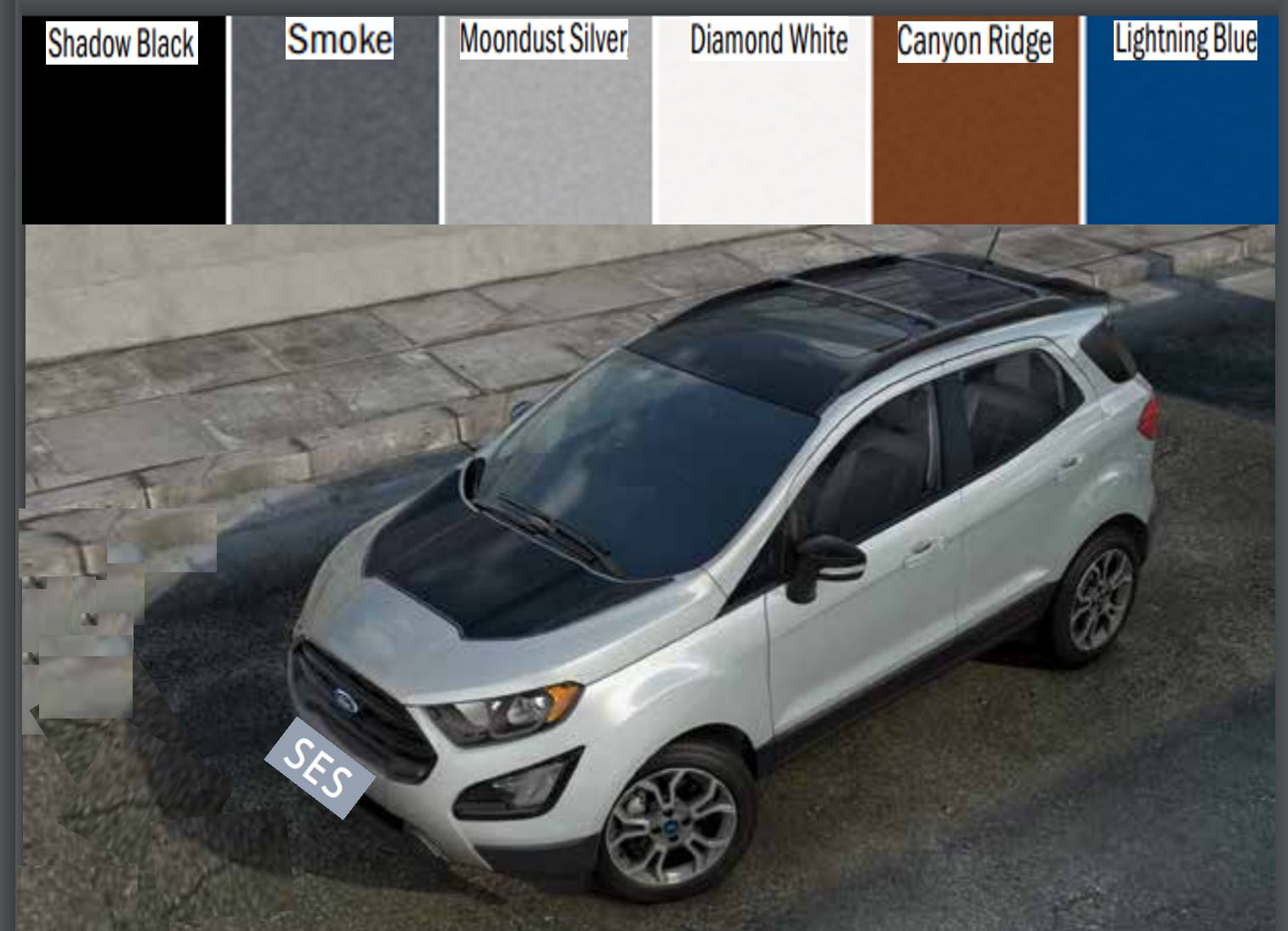 2020 Ford Ecosport SES Paint Codes and Color Names Exterior Paint Codes for the Ford Ecosport