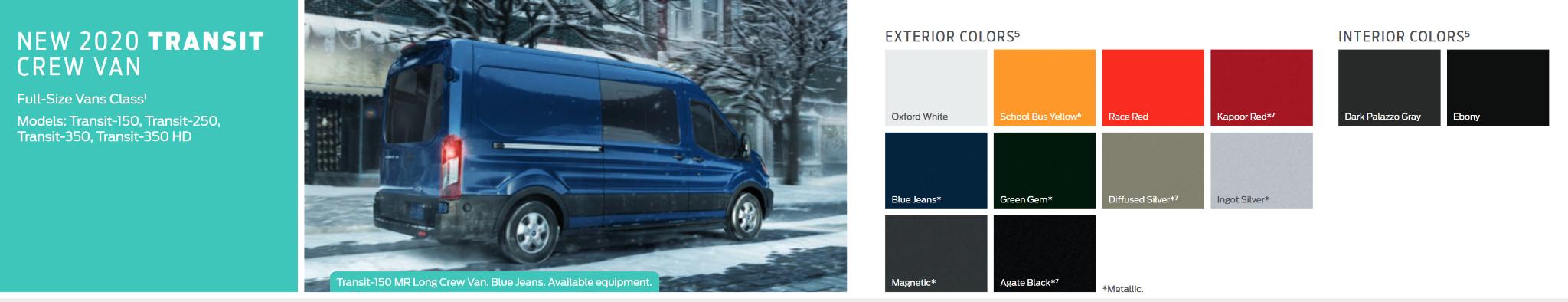 Ford Transit Paint Codes & Color Charts