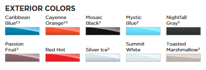 2021 Spark Colors Paint Codes and Color Swatches used by Chevrolet on Vehicles