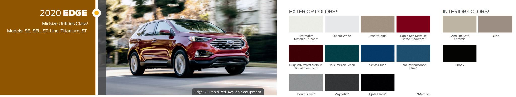 2020 Ford Edge Exterior Colors color options the Ford Edge came in