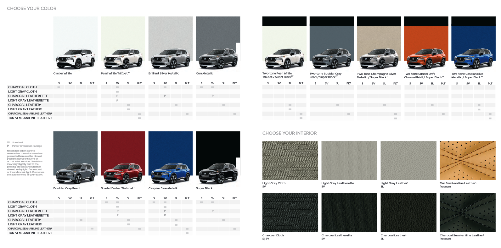2021 Nissan Rouge Paint Chart Exterior Colors Used on a 2021 Nissan Vehicle