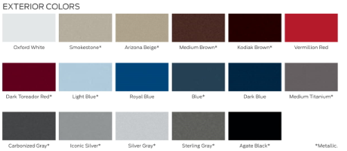 2021 Ford Paint Chart for Police Interceptor Utility paint chart for Ford Vehicles in 2021