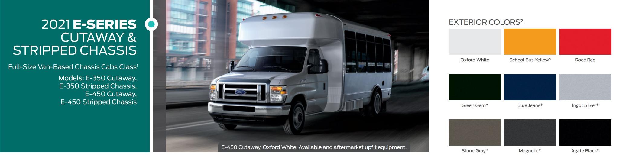 2021 Ford E-Series Paint Codes & Color Chart color chart for 2021 E-Series full size vans