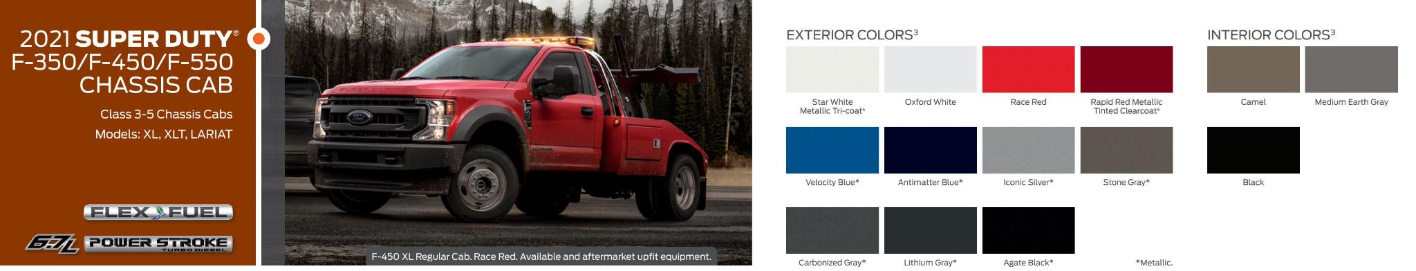 2021 Ford Chassis Cab Color Chart Vehicle example and paint swatches for the ford chassis cab vehicle