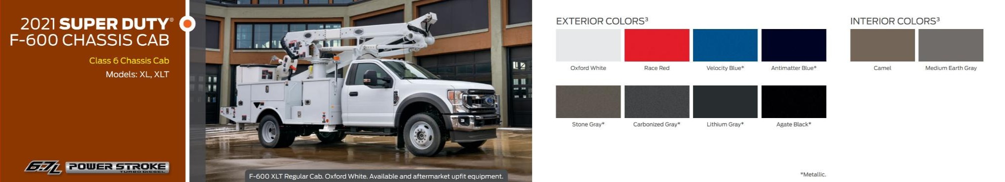 Vehicle example and paint swatches for  the  ford chassis cab vehicle