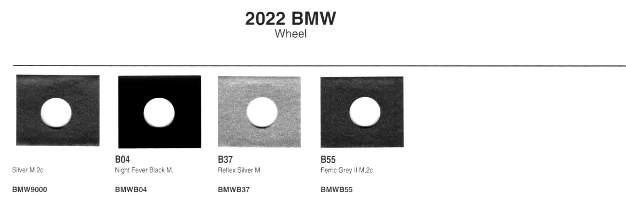 paint code swatches their code names, and the code for 2022 bmw paint codes