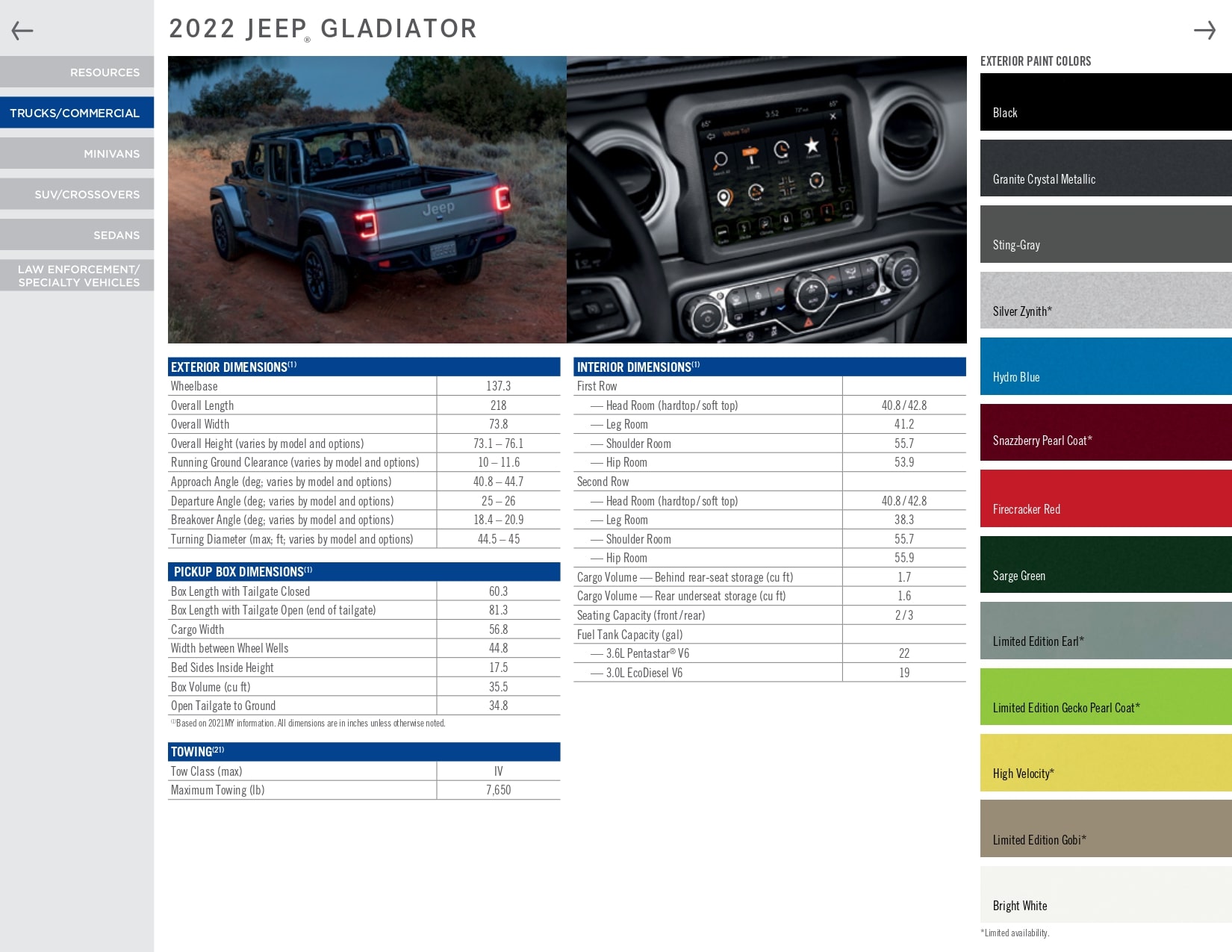 For the 2022 year color shades and examples of the exterior color of the jeep model.