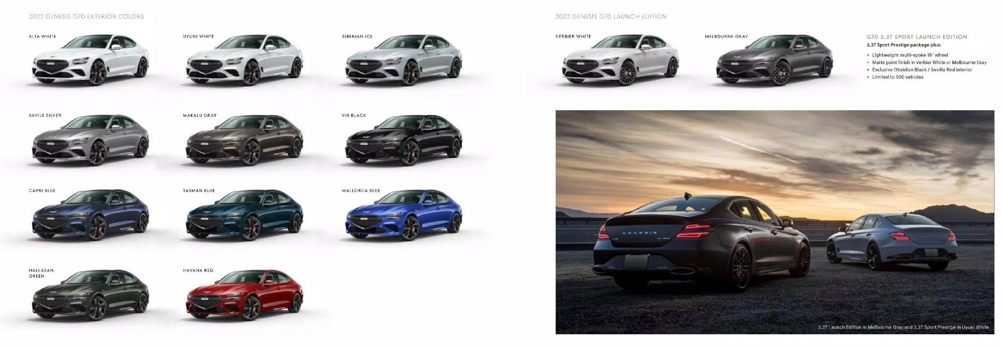 2022 G70 Paint Colors