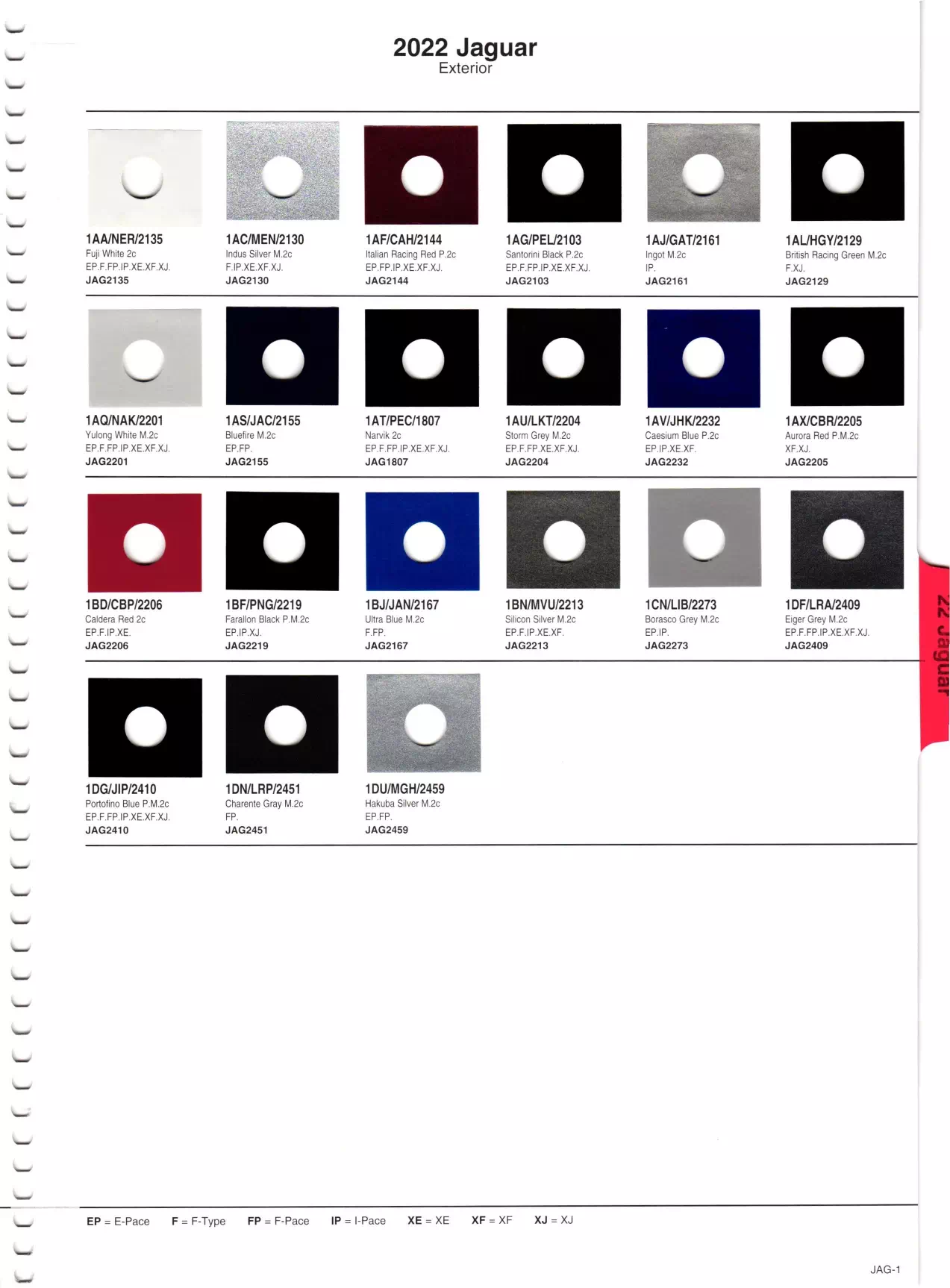 paint codes and color swatches