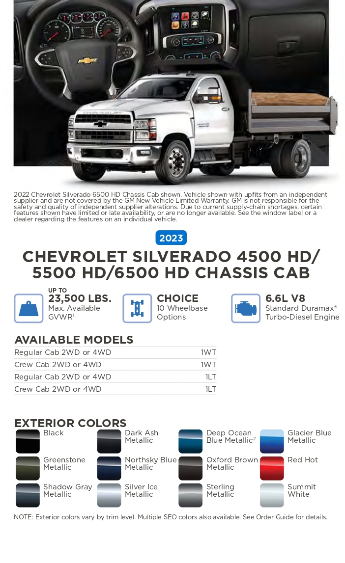 2023 Chevrolet vehicle example and exterior colors that come on the vehicle