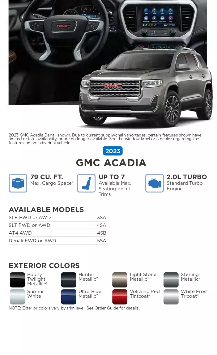 2023 GMC vehicle example and exterior colors that come on the vehicle