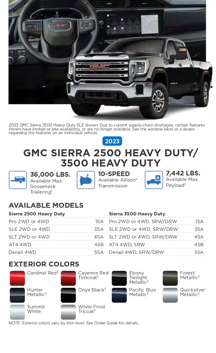 2023 GMC vehicle example and exterior colors that come on the vehicle