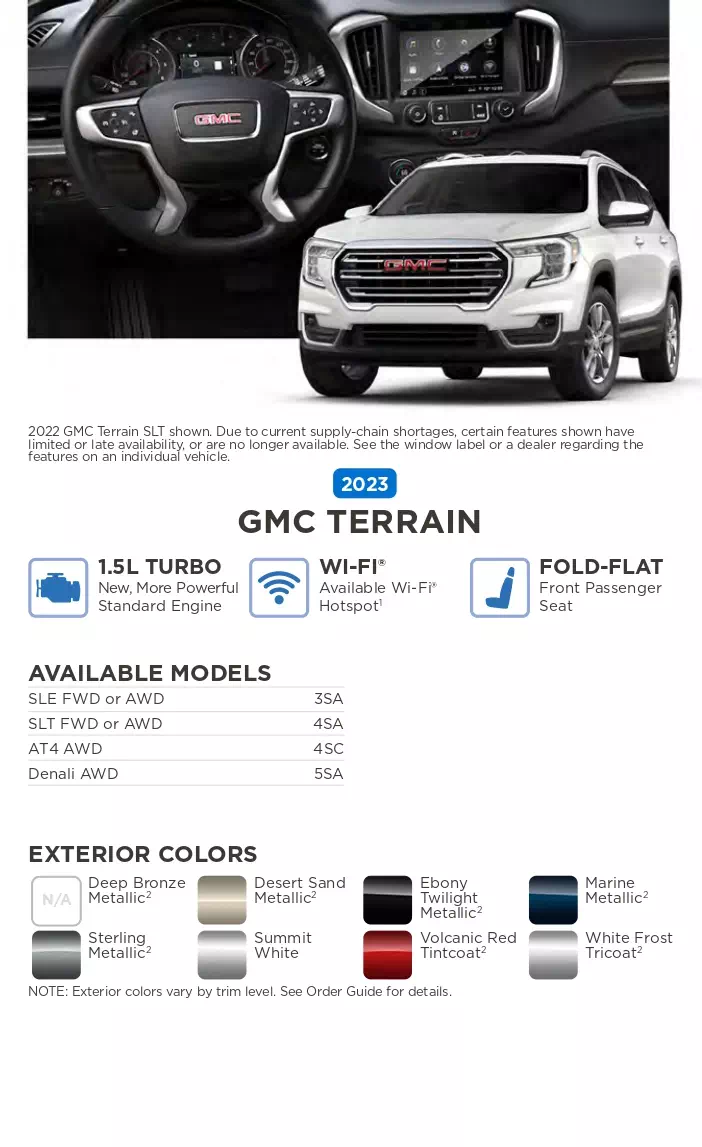 2023 GMC vehicle example and exterior colors that come on the vehicle