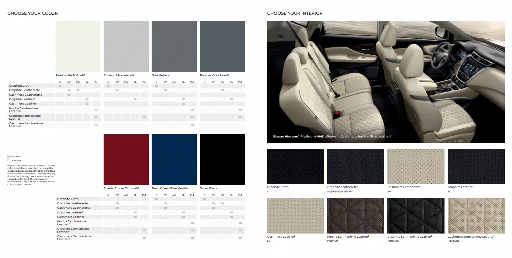 Nissan Murano Paint Codes & Color Charts