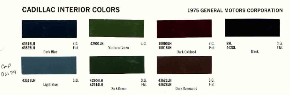 Interior Color & Code Paint Chart