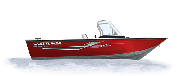 2020 Crestliner Silver Metallic base w/Fire Red Metallic accent & Gray interior