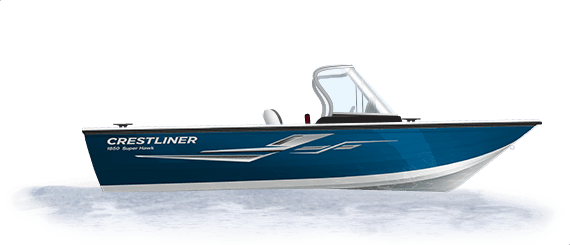2020 Crestliner Bright White base w/True Blue Metallic accent & Gray interior