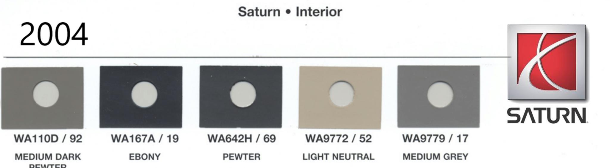 Exterior Color Codes and Color Examples for Saturn