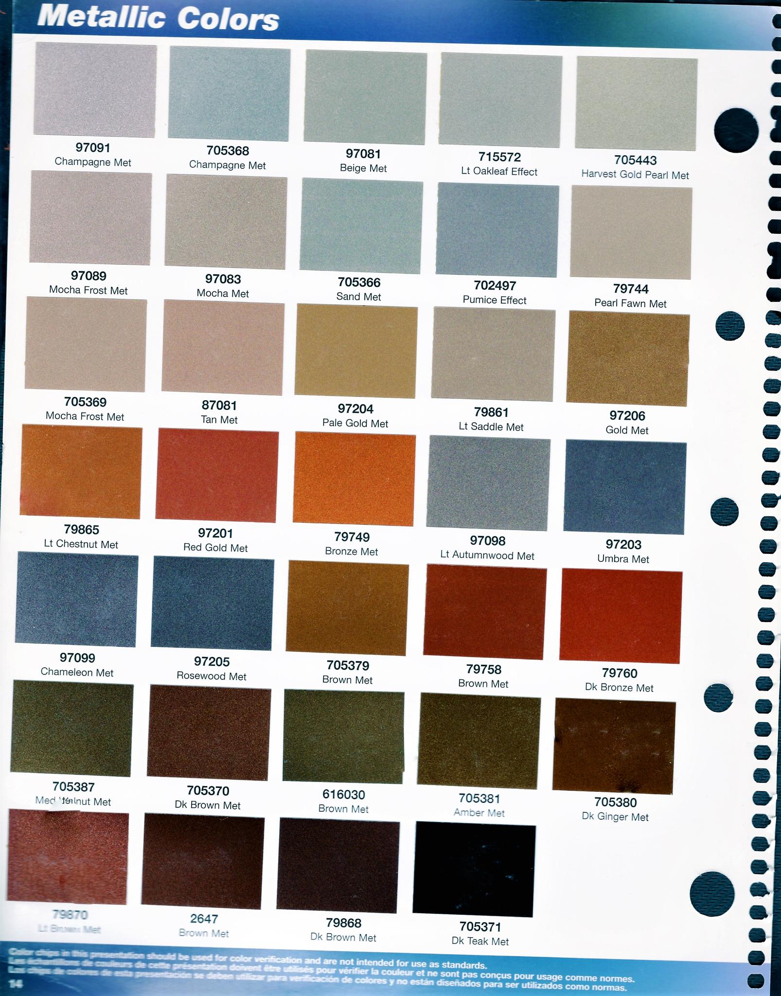 Page 6 Of Metallic Colors. These are used on various manufacturers, mostly Semi Trucks. Page 13 of Basf Fleet Book