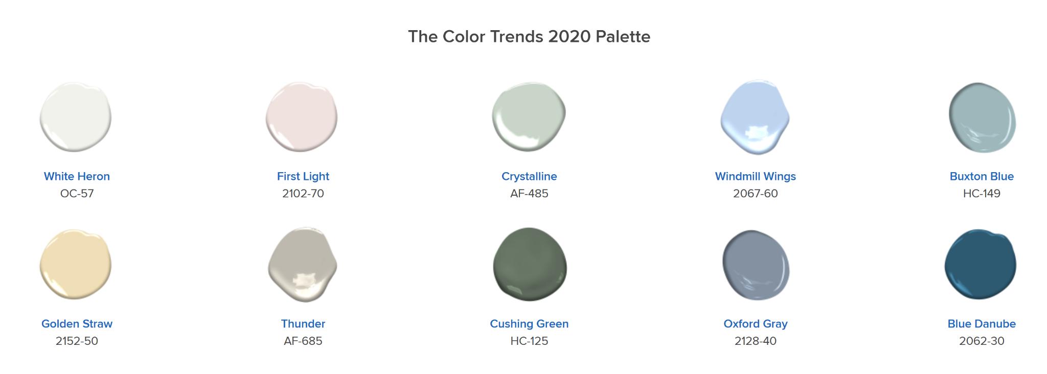Colors and Codes and Trends Benjamin Moore 2020 Color Trends