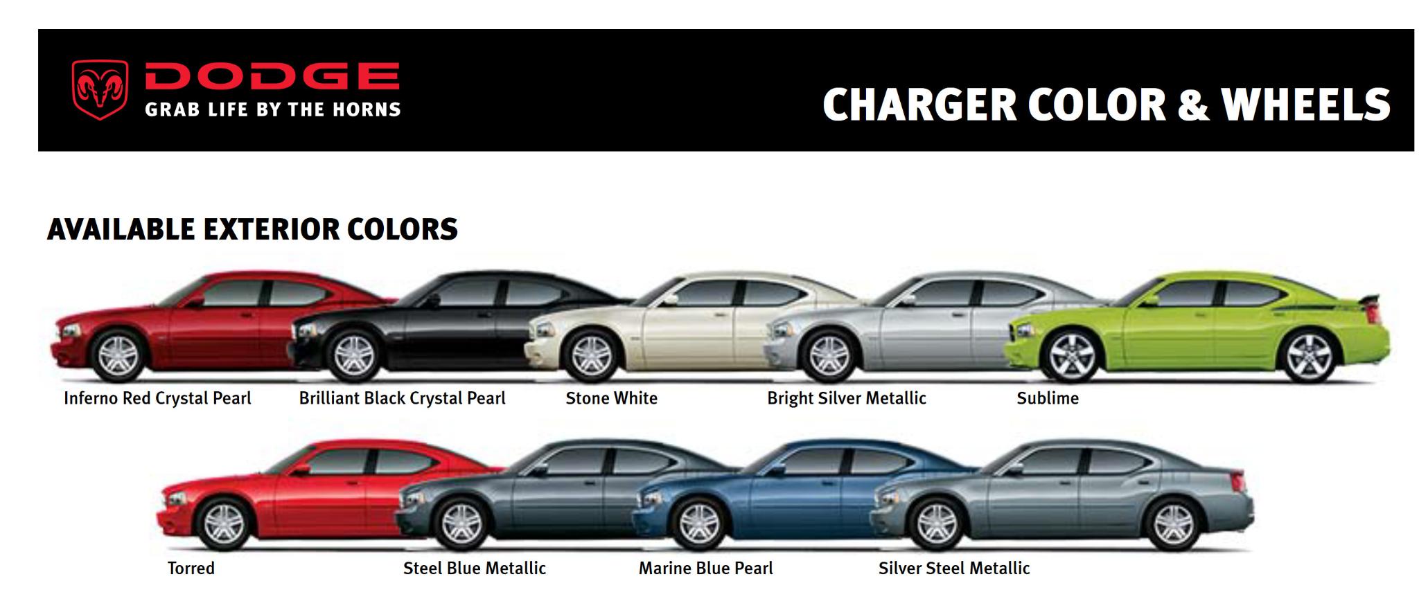 2007 Dodge Charger Paint Chart